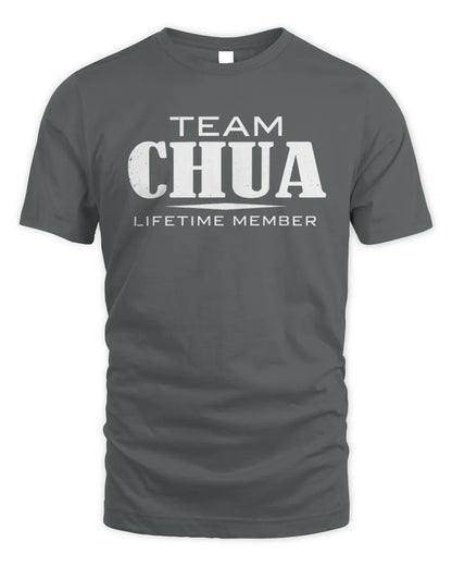 CHUA BL62-K4-128 - Personalized “Team NAME Lifetime Member” - Unisex Standard T-Shirt - Charcoal