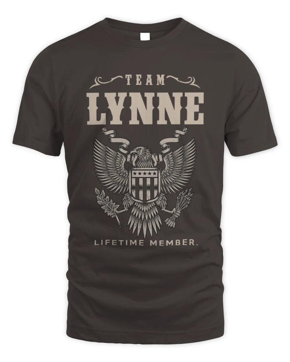 LYNNE TP06-K82 – Personalized Classic Style Apparel “Team NAME Lifetime Member” - Unisex Standard T-Shirt - Dark Chocolate