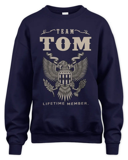 TOM TP06-K82 – Personalized Classic Style Apparel “Team NAME Lifetime Member” - Unisex Sweatshirt - Navy