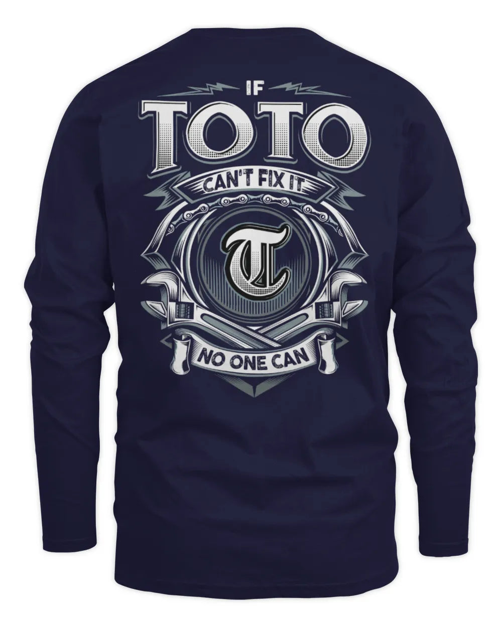 TOTO AP81-K4-626 - Personalized Ahmed Quote Apparel “If Ahmed Can't Fix It, No One Can” - Men's Long Sleeved T-Shirt - Navy