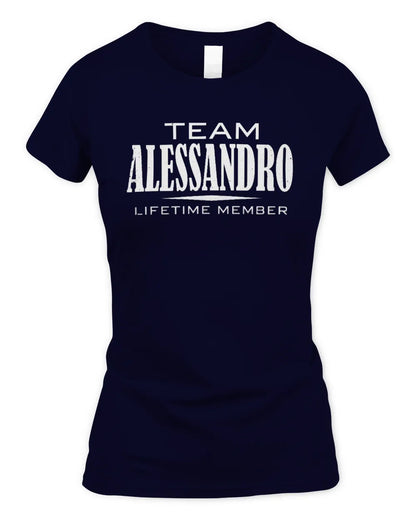 ALESSANDRO BL62-K4-128 - Personalized “Team NAME Lifetime Member” - Women's Standard T-Shirt - Navy