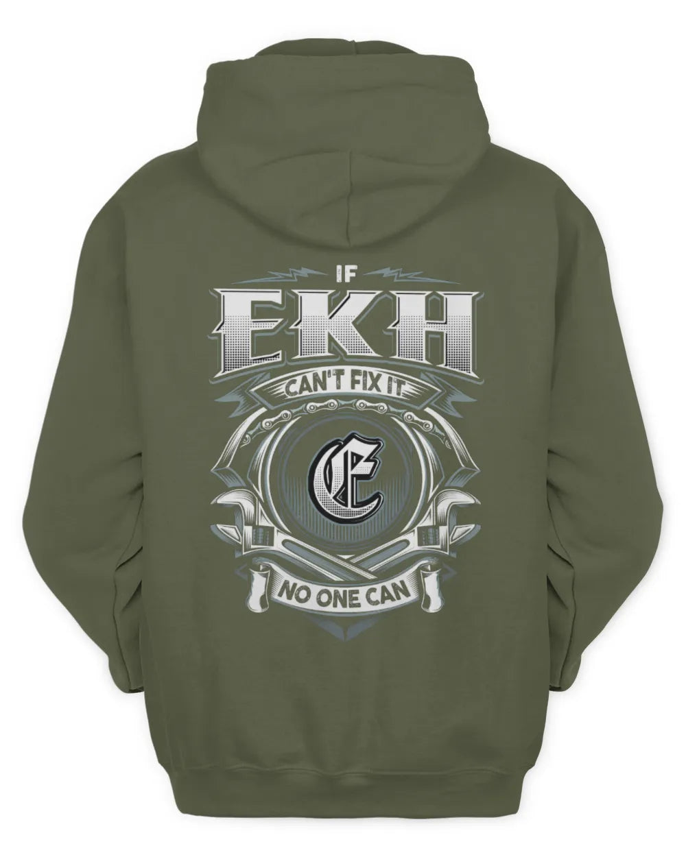 EKH AP81-K4-626 - Personalized Ahmed Quote Apparel “If Ahmed Can't Fix It, No One Can” - Unisex Hoodie - Military Green