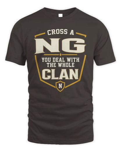 NG NT1-K008 Cross A/An NAME, You Deal With the Whole Clan | Personalized Vintage T-Shirt - Unisex Standard T-Shirt - Dark Chocolate