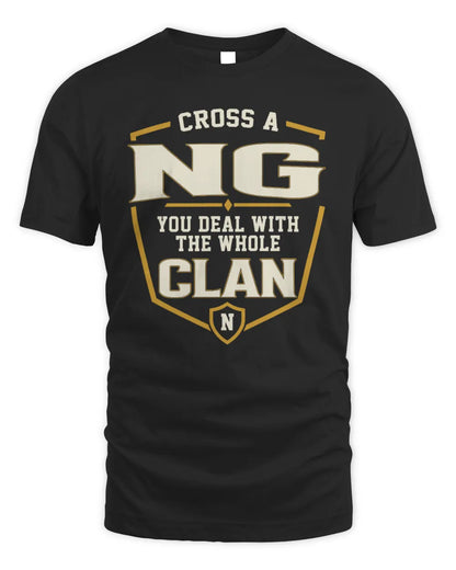 NG NT1-K008 Cross A/An NAME, You Deal With the Whole Clan | Personalized Vintage T-Shirt - Unisex Standard T-Shirt - Black
