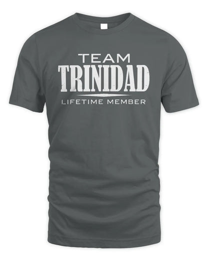 TRINIDAD BL62-K4-128 - Personalized “Team NAME Lifetime Member” - Unisex Standard T-Shirt - Charcoal