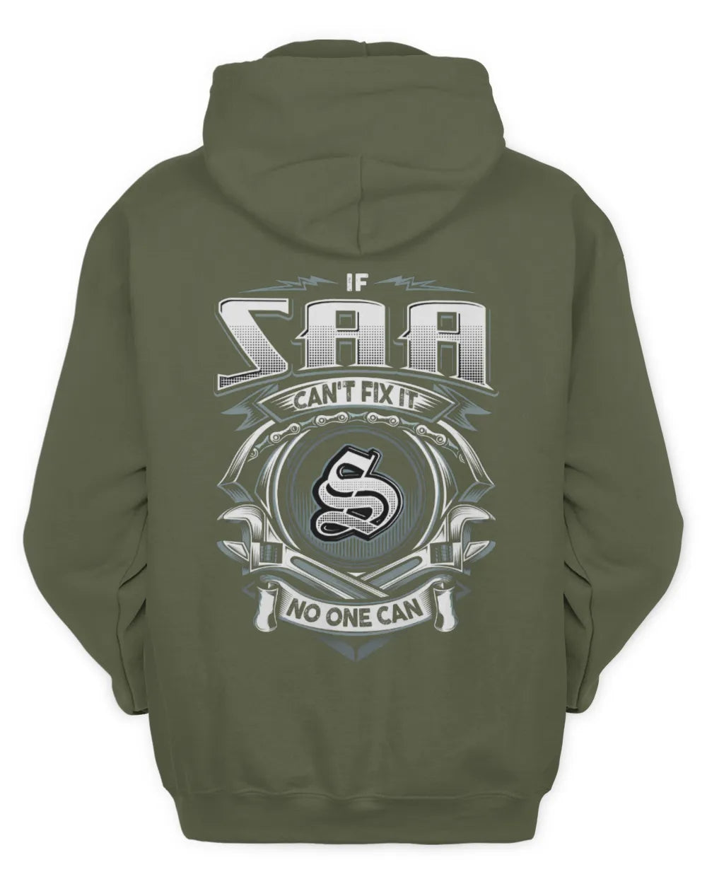 SAA AP81-K4-626 - Personalized Ahmed Quote Apparel “If Ahmed Can't Fix It, No One Can” - Unisex Hoodie - Military Green