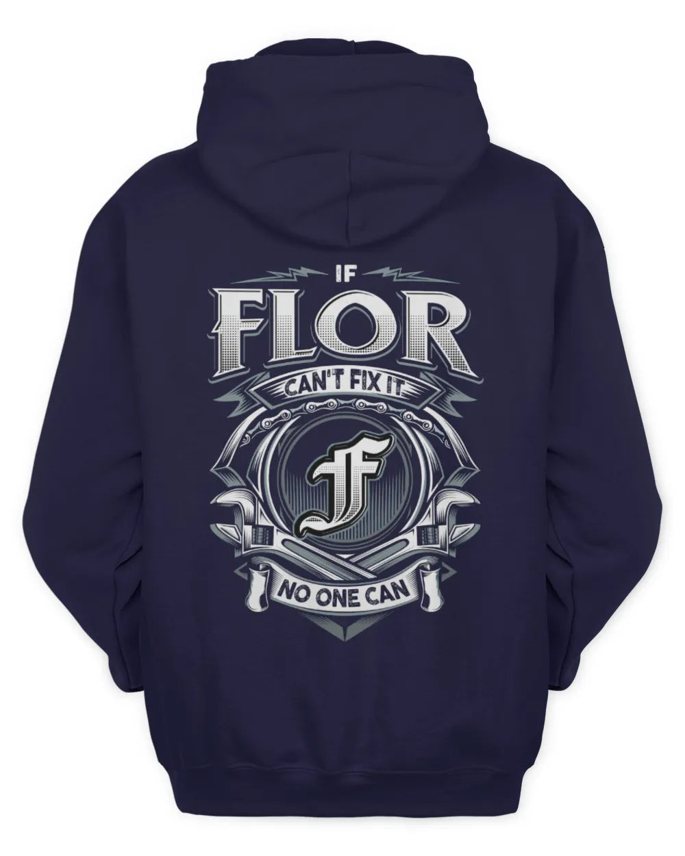 FLOR AP81-K4-626 - Personalized Ahmed Quote Apparel “If Ahmed Can't Fix It, No One Can” - Unisex Hoodie - Navy