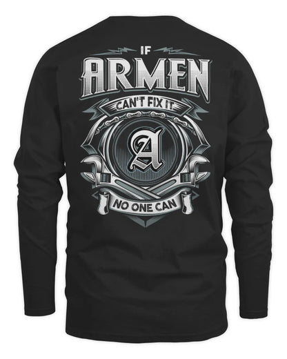 ARMEN AP81-K4-626 - Personalized Ahmed Quote Apparel “If Ahmed Can't Fix It, No One Can” - Men's Long Sleeved T-Shirt - Black