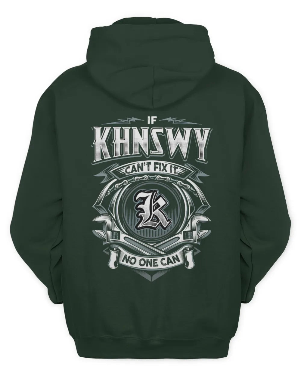 KHNSWY AP81-K4-626 - Personalized Ahmed Quote Apparel “If Ahmed Can't Fix It, No One Can” - Unisex Hoodie - Forest Green