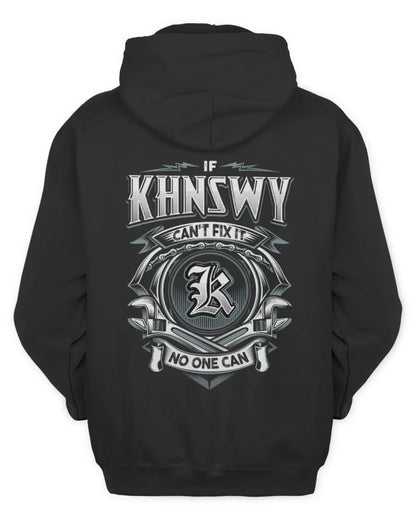 KHNSWY AP81-K4-626 - Personalized Ahmed Quote Apparel “If Ahmed Can't Fix It, No One Can” - Unisex Hoodie - Black