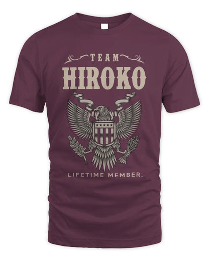 HIROKO TP06-K82 – Personalized Classic Style Apparel “Team NAME Lifetime Member” - Unisex Standard T-Shirt - Maroon