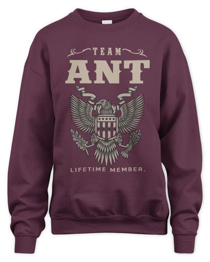 ANT TP06-K82 – Personalized Classic Style Apparel “Team NAME Lifetime Member” - Unisex Sweatshirt - Maroon
