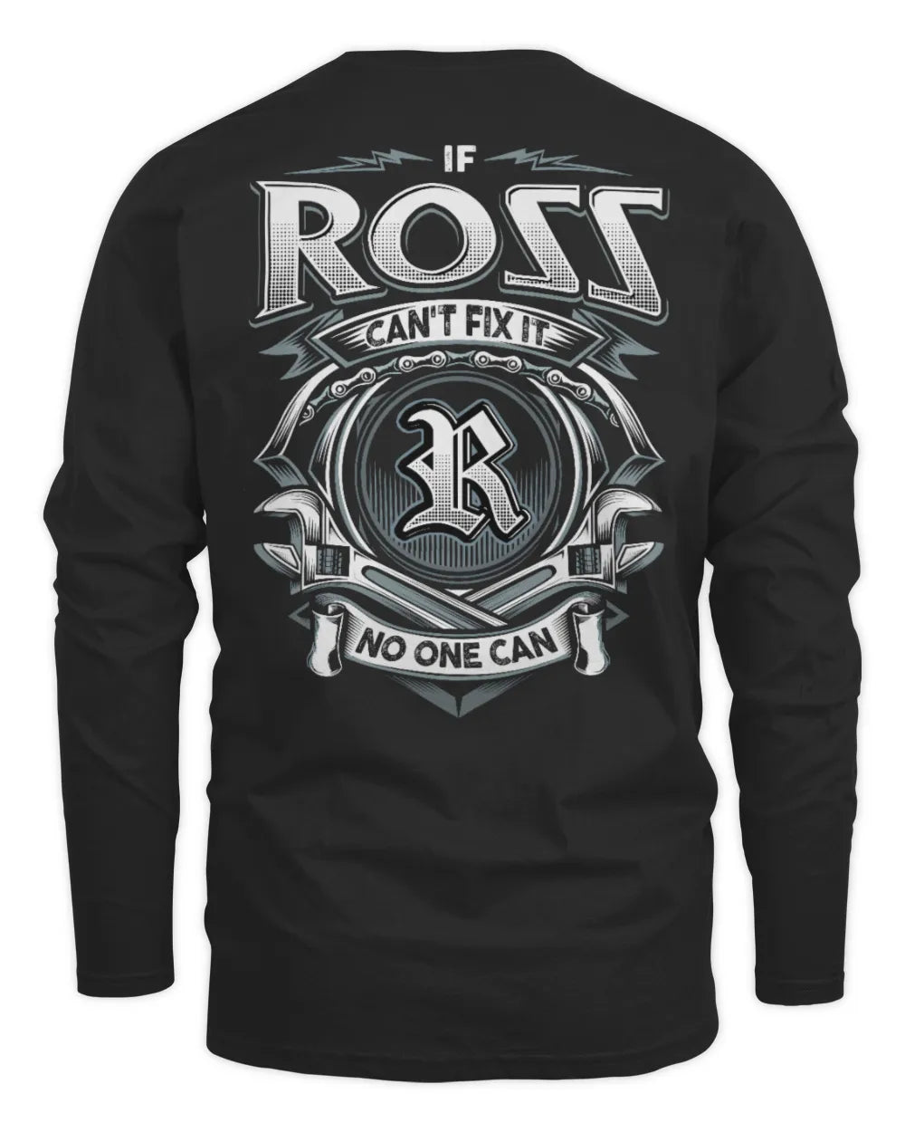 ROSS AP81-K4-626 - Personalized Ahmed Quote Apparel “If Ahmed Can't Fix It, No One Can” - Men's Long Sleeved T-Shirt - Black