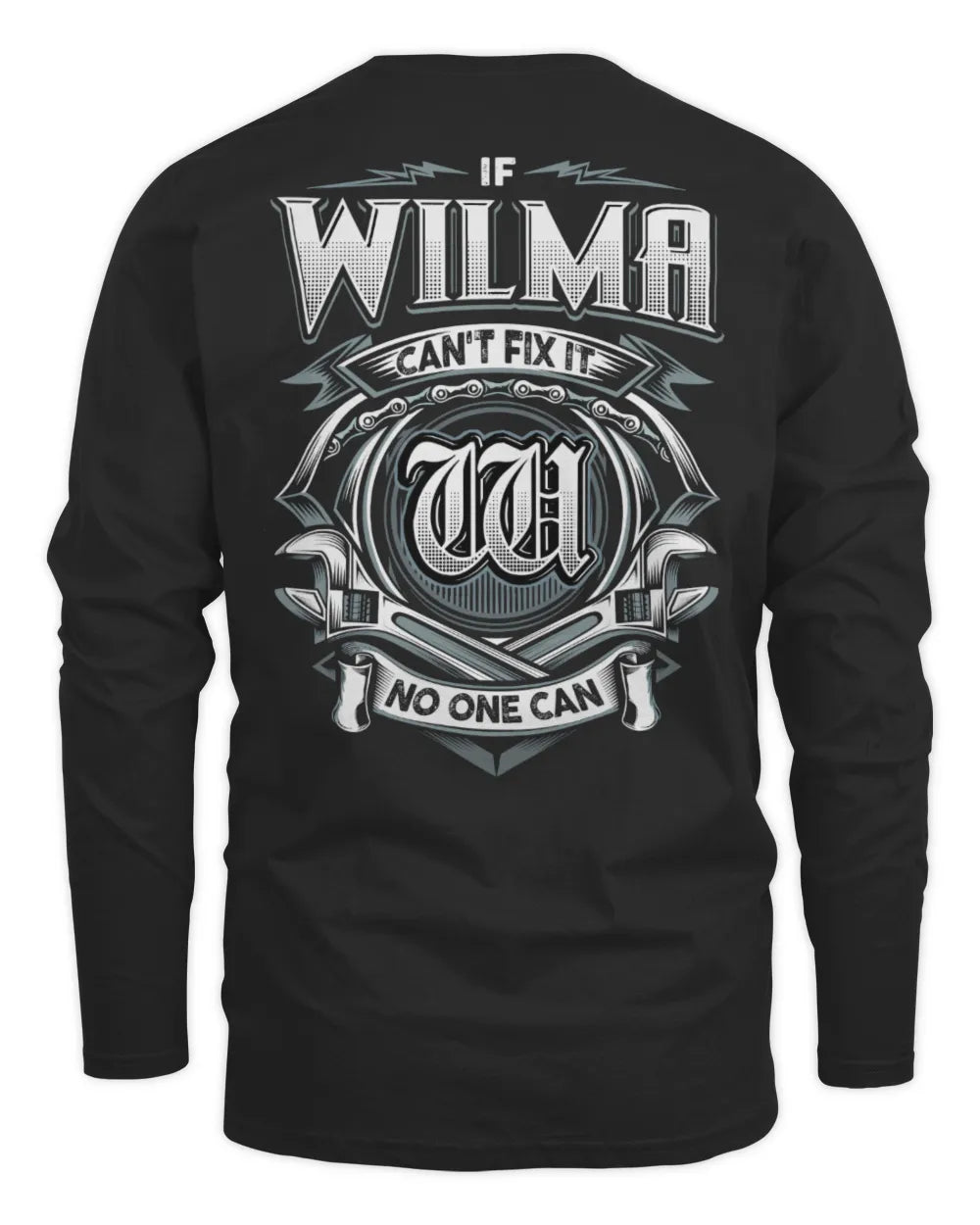 WILMA AP81-K4-626 - Personalized Ahmed Quote Apparel “If Ahmed Can't Fix It, No One Can” - Men's Long Sleeved T-Shirt - Black