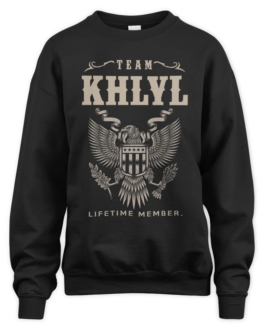 KHLYL TP06-K82 – Personalized Classic Style Apparel “Team NAME Lifetime Member” - Unisex Sweatshirt - Black