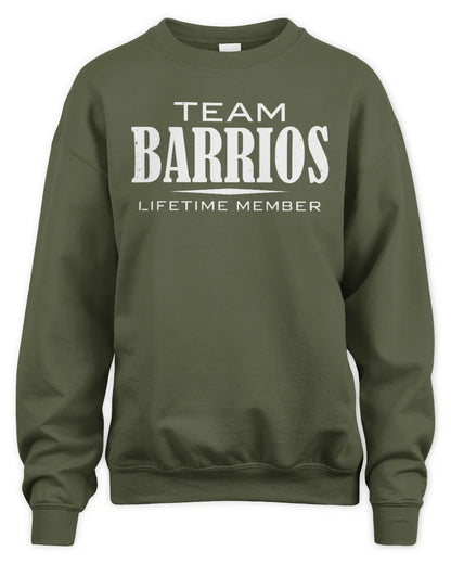 BARRIOS BL62-K4-128 - Personalized “Team NAME Lifetime Member” - Unisex Sweatshirt - Military Green