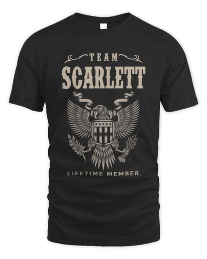 SCARLETT TP06-K82 – Personalized Classic Style Apparel “Team NAME Lifetime Member” - Unisex Standard T-Shirt - Black