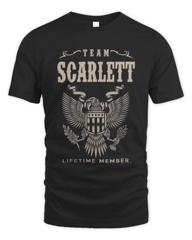 SCARLETT TP06-K82 – Personalized Classic Style Apparel “Team NAME Lifetime Member” - Unisex Standard T-Shirt - Black