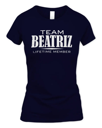 BEATRIZ BL62-K4-128 - Personalized “Team NAME Lifetime Member” - Women's Standard T-Shirt - Navy