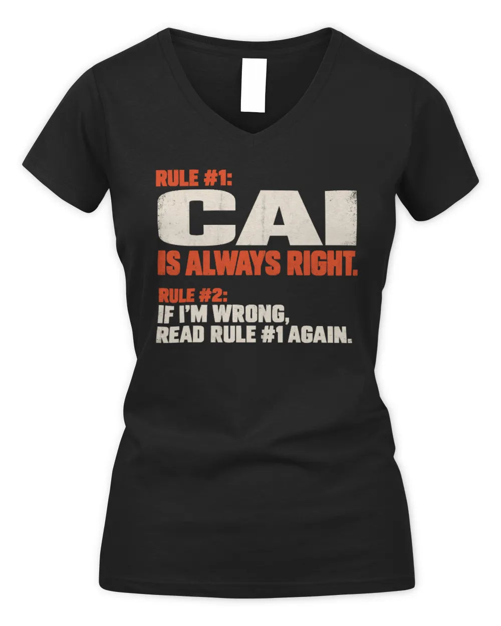 CAI NP1-H006 - Always Right Personalized Name T-Shirt – Funny Custom Name Shirt - Women's V-Neck T-Shirt - Black