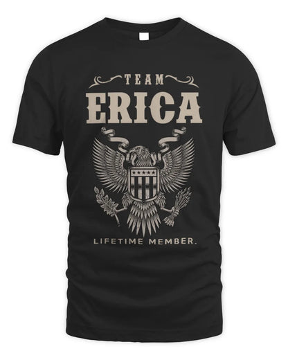 ERICA TP06-K82 – Personalized Classic Style Apparel “Team NAME Lifetime Member” - Unisex Standard T-Shirt - Black