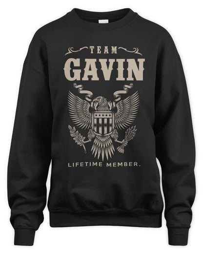 GAVIN TP06-K82 – Personalized Classic Style Apparel “Team NAME Lifetime Member” - Unisex Sweatshirt - Black