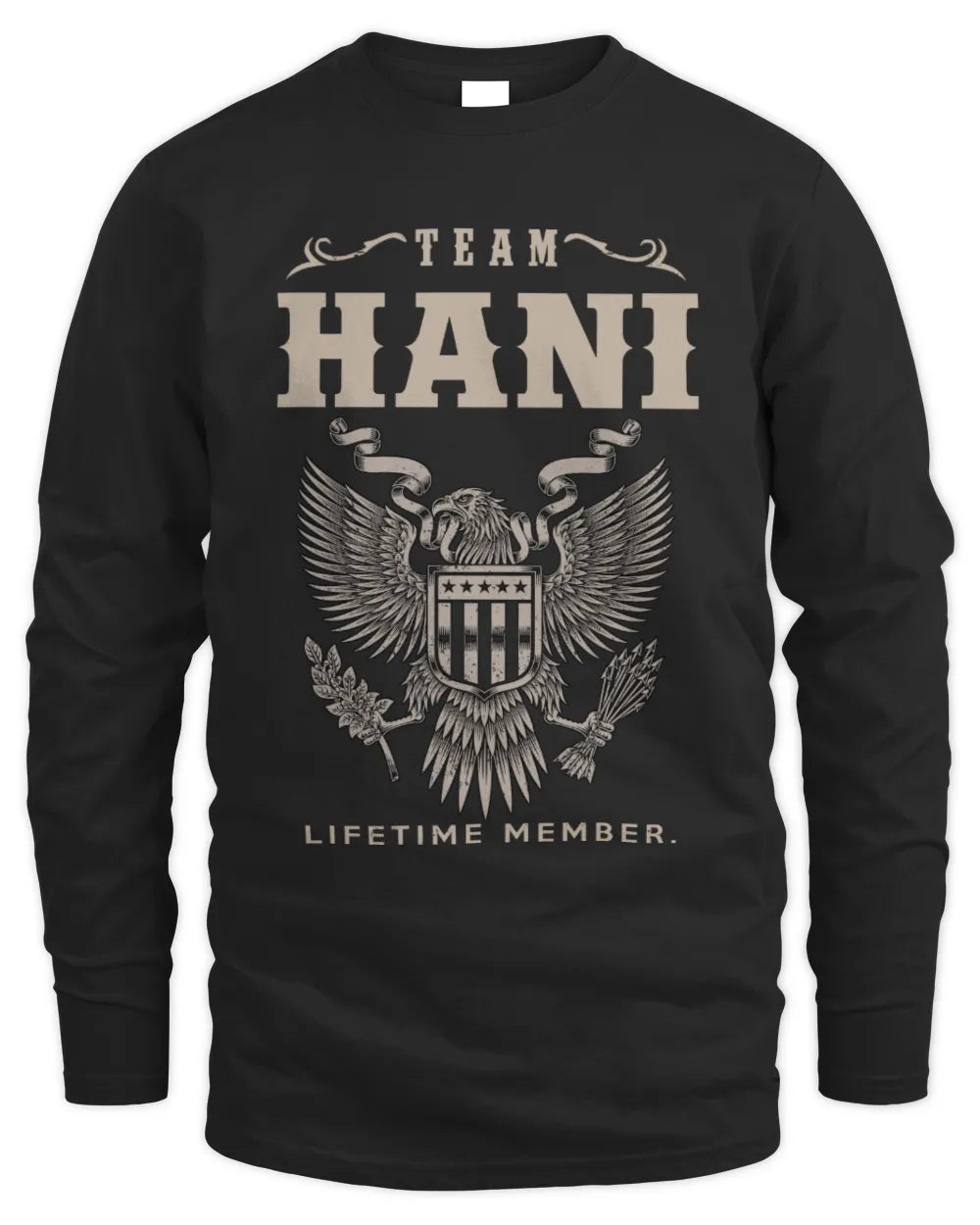 HANI TP06-K82 – Personalized Classic Style Apparel “Team NAME Lifetime Member” - Men's Long Sleeved T-Shirt - Black