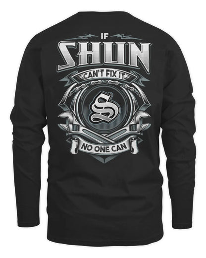 SHUN AP81-K4-626 - Personalized Ahmed Quote Apparel “If Ahmed Can't Fix It, No One Can” - Men's Long Sleeved T-Shirt - Black