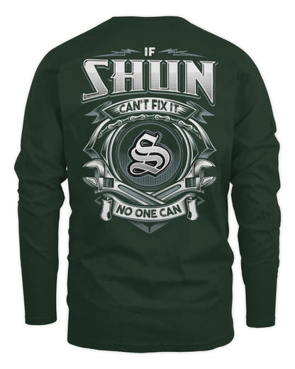 SHUN AP81-K4-626 - Personalized Ahmed Quote Apparel “If Ahmed Can't Fix It, No One Can” - Men's Long Sleeved T-Shirt - Forest Green
