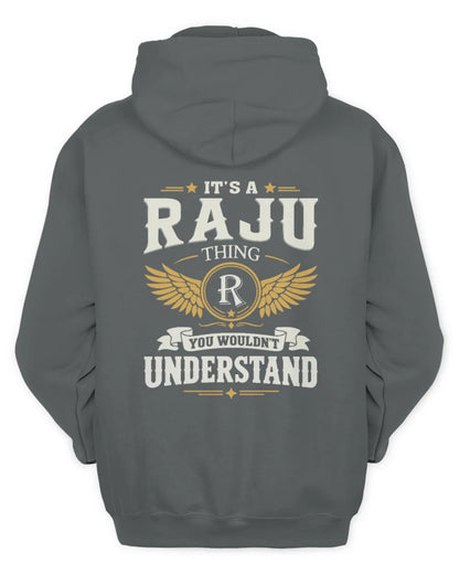 RAJU KT06-M008 It’s a [NAME] Thing – You Wouldn’t Understand | Personalized Vintage T-Shirt - Unisex Hoodie - Charcoal