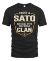 SATO NT1-K008 Cross A/An NAME, You Deal With the Whole Clan | Personalized Vintage T-Shirt