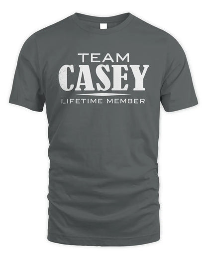 CASEY BL62-K4-128 - Personalized “Team NAME Lifetime Member” - Unisex Standard T-Shirt - Charcoal