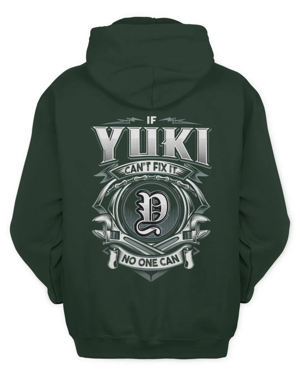 YUKI AP81-K4-626 - Personalized Ahmed Quote Apparel “If Ahmed Can't Fix It, No One Can” - Unisex Hoodie - Forest Green