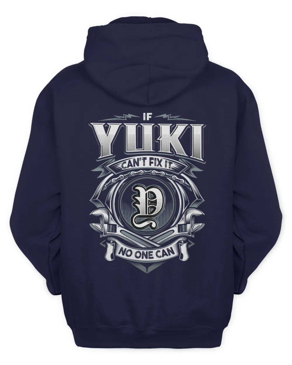 YUKI AP81-K4-626 - Personalized Ahmed Quote Apparel “If Ahmed Can't Fix It, No One Can” - Unisex Hoodie - Navy