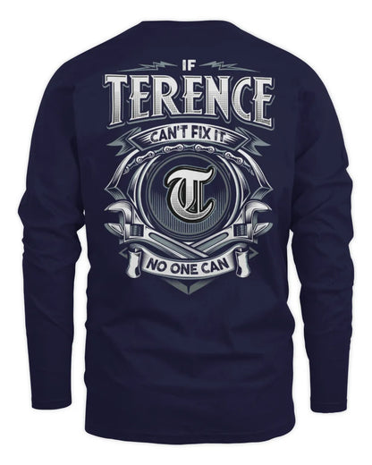 TERENCE AP81-K4-626 - Personalized Ahmed Quote Apparel “If Ahmed Can't Fix It, No One Can” - Men's Long Sleeved T-Shirt - Navy
