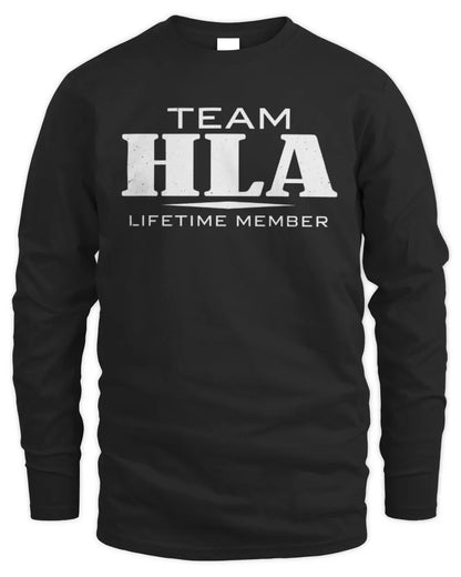 HLA BL62-K4-128 - Personalized “Team NAME Lifetime Member” - Men's Long Sleeved T-Shirt - Black