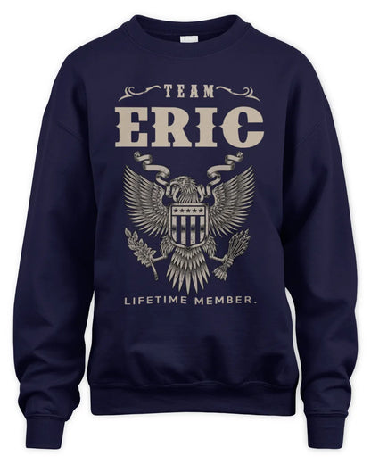ERIC TP06-K82 – Personalized Classic Style Apparel “Team NAME Lifetime Member” - Unisex Sweatshirt - Navy