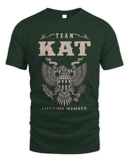 KAT TP06-K82 – Personalized Classic Style Apparel “Team NAME Lifetime Member” - Unisex Standard T-Shirt - Forest Green