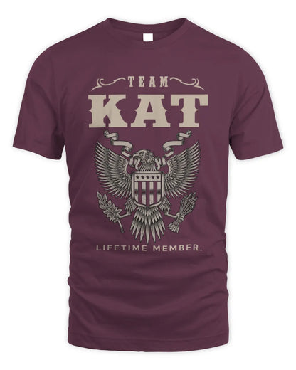 KAT TP06-K82 – Personalized Classic Style Apparel “Team NAME Lifetime Member” - Unisex Standard T-Shirt - Maroon