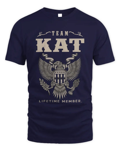 KAT TP06-K82 – Personalized Classic Style Apparel “Team NAME Lifetime Member” - Unisex Standard T-Shirt - Navy