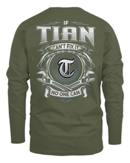TIAN AP81-K4-626 - Personalized Ahmed Quote Apparel “If Ahmed Can't Fix It, No One Can” - Men's Long Sleeved T-Shirt - Military Green