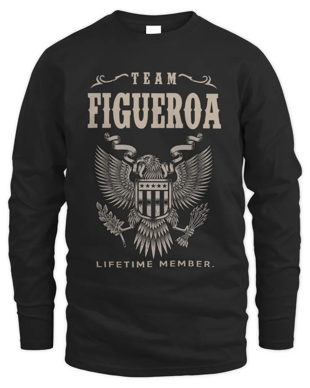 FIGUEROA TP06-K82 – Personalized Classic Style Apparel “Team NAME Lifetime Member” - Men's Long Sleeved T-Shirt - Black