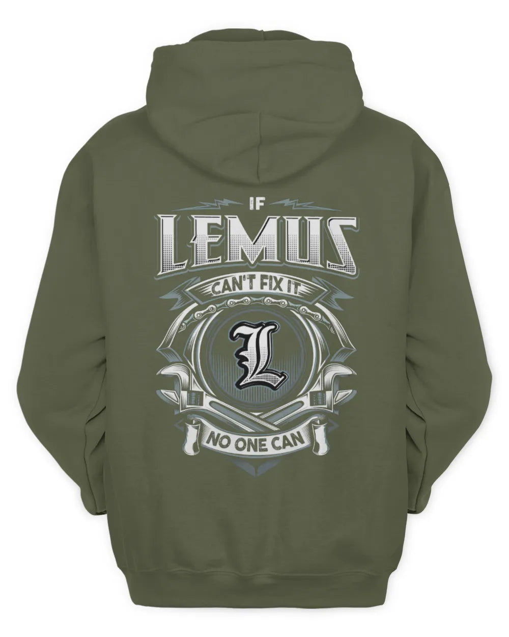 LEMUS AP81-K4-626 - Personalized Ahmed Quote Apparel “If Ahmed Can't Fix It, No One Can” - Unisex Hoodie - Military Green