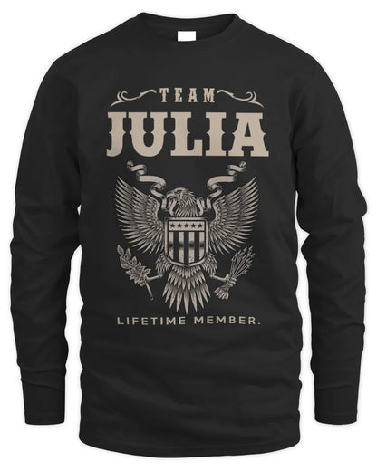 JULIA TP06-K82 – Personalized Classic Style Apparel “Team NAME Lifetime Member” - Men's Long Sleeved T-Shirt - Black