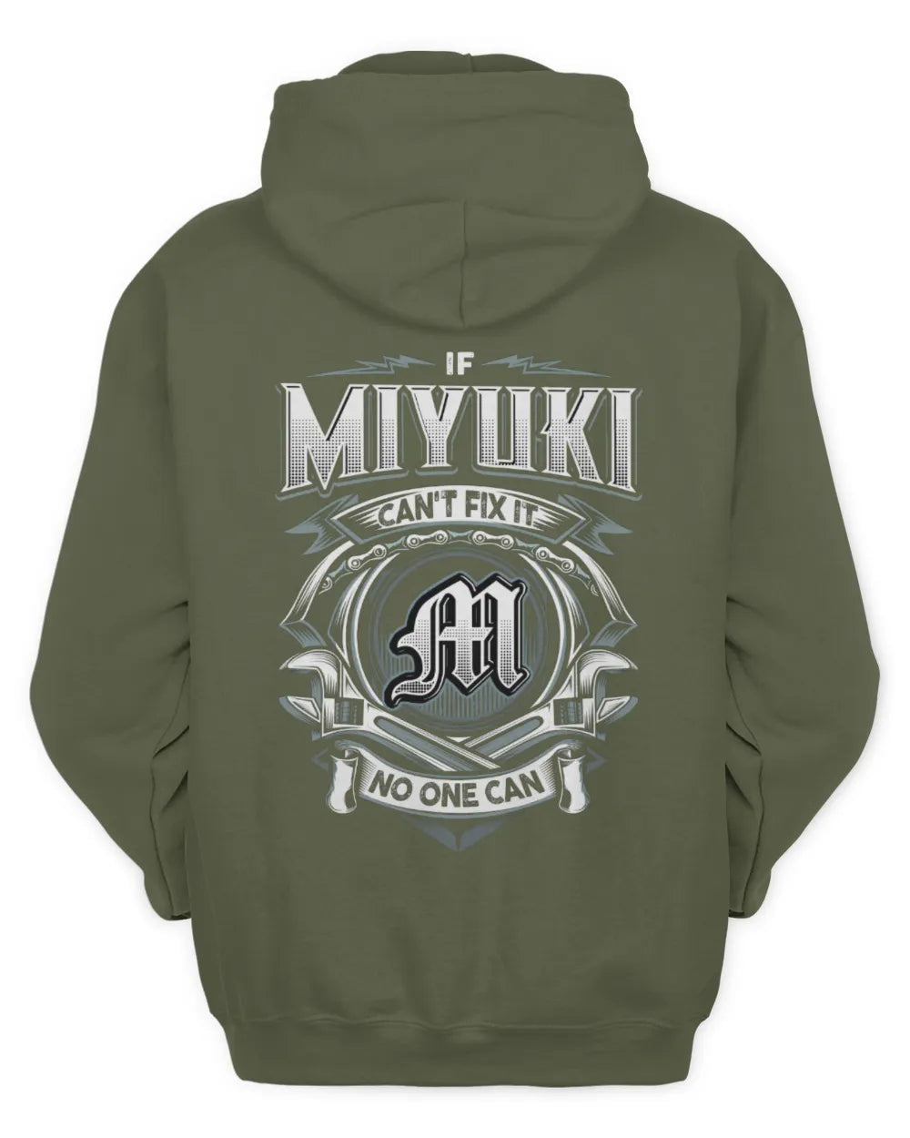 MIYUKI AP81-K4-626 - Personalized Ahmed Quote Apparel “If Ahmed Can't Fix It, No One Can” - Unisex Hoodie - Military Green