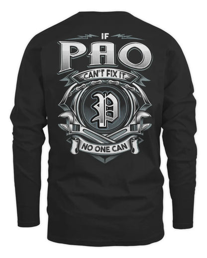 PAO AP81-K4-626 - Personalized Ahmed Quote Apparel “If Ahmed Can't Fix It, No One Can” - Men's Long Sleeved T-Shirt - Black