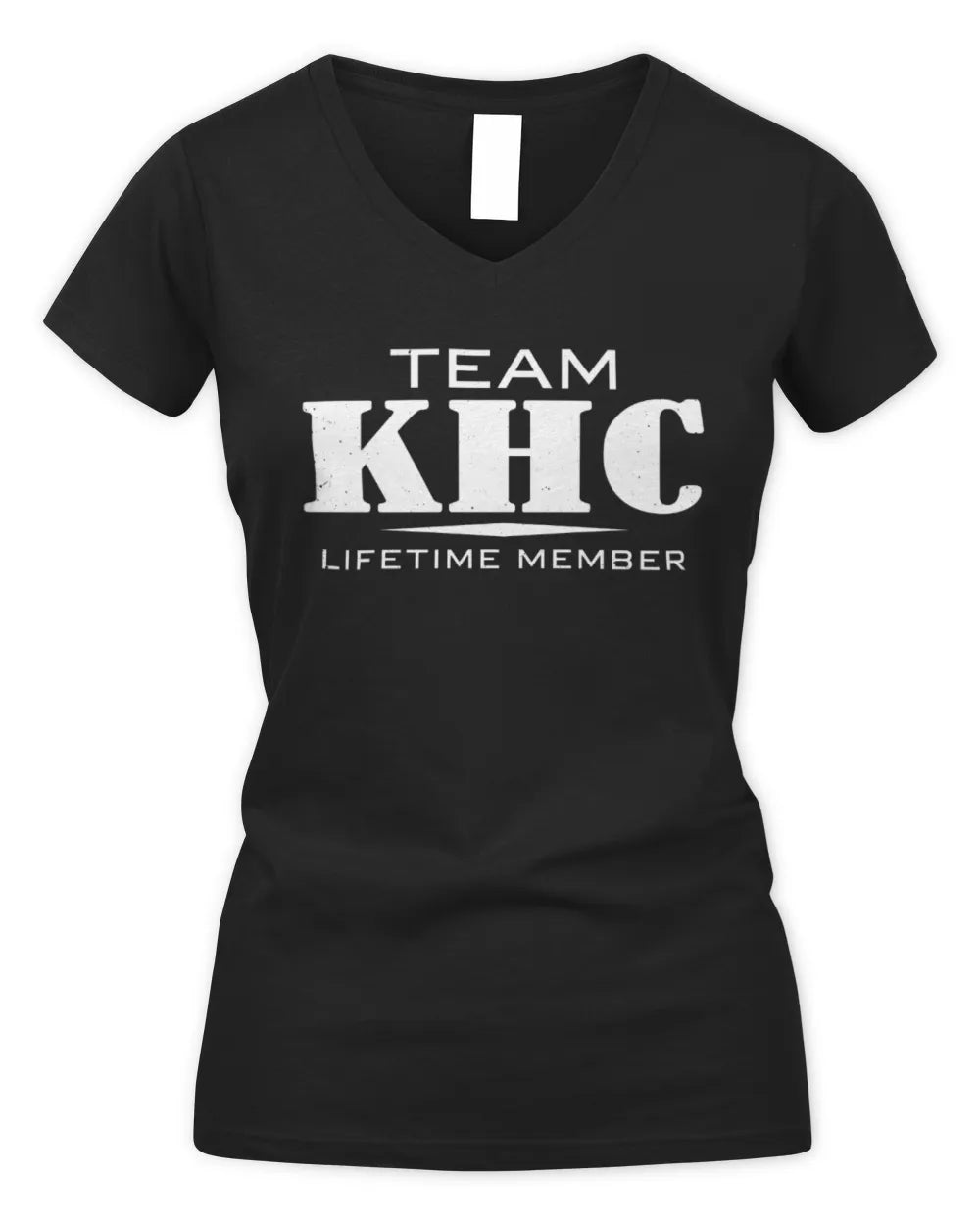 KHC BL62-K4-128 - Personalized “Team NAME Lifetime Member” - Women's V-Neck T-Shirt - Black