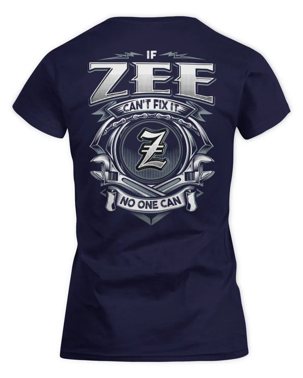 ZEE AP81-K4-626 - Personalized Ahmed Quote Apparel “If Ahmed Can't Fix It, No One Can” - Women's Standard T-Shirt - Navy