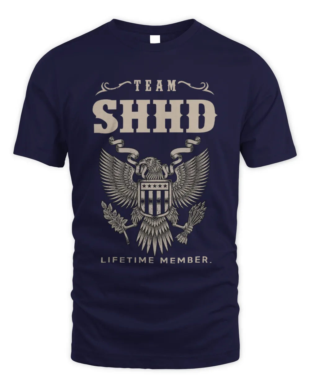 SHHD TP06-K82 – Personalized Classic Style Apparel “Team NAME Lifetime Member” - Unisex Standard T-Shirt - Navy