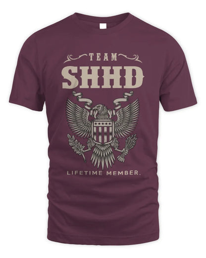 SHHD TP06-K82 – Personalized Classic Style Apparel “Team NAME Lifetime Member” - Unisex Standard T-Shirt - Maroon